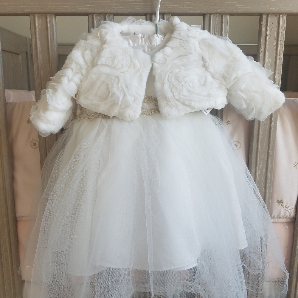 Pippa and Julie 3-6 month white tulle dress